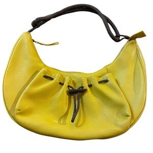 Light Green/Tan/Dark Brown Leather Hobo Bag